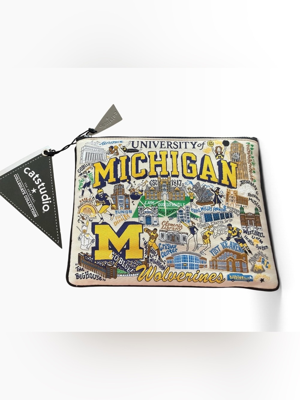 Catstudio University of Michigan Wolverines Toiletry Pouch - Yellow & Blue NWT